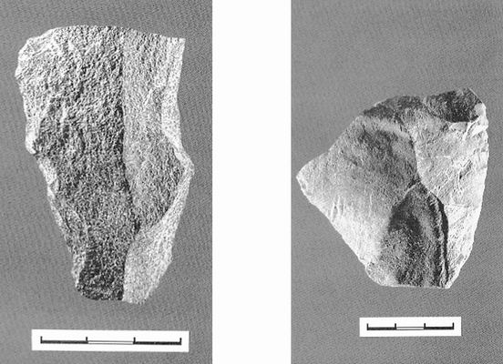 银川旅游景区水洞沟出图的边刮器